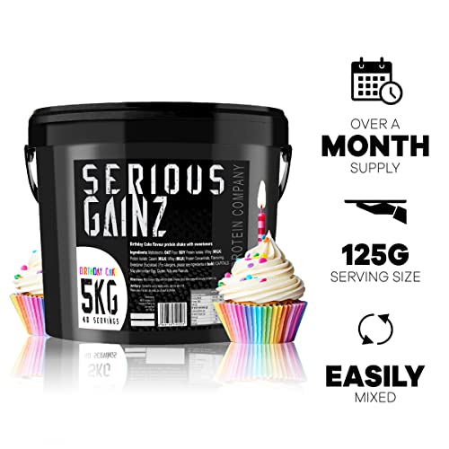 The Bulk Protein Company, SERIOUS GAINZ - Whey Protein Powder - Weight Gain, Mass Gainer - 30g Protein Powders (Chocolate, 5kg)