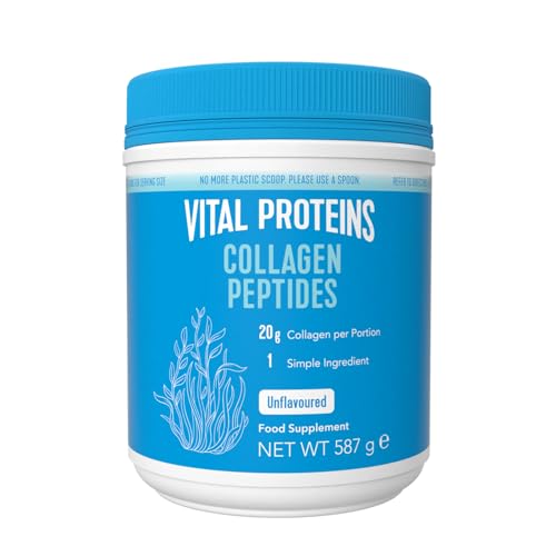 Vital Proteins Collagen Peptides Powder Supplement (Type I, III), Unflavoured Hydrolszed Collagen-Hair, Skin, Nail Support Supplement, Paleo, gluten free, Non-GMO, 20g per Serving 587g Canister, 1Pack