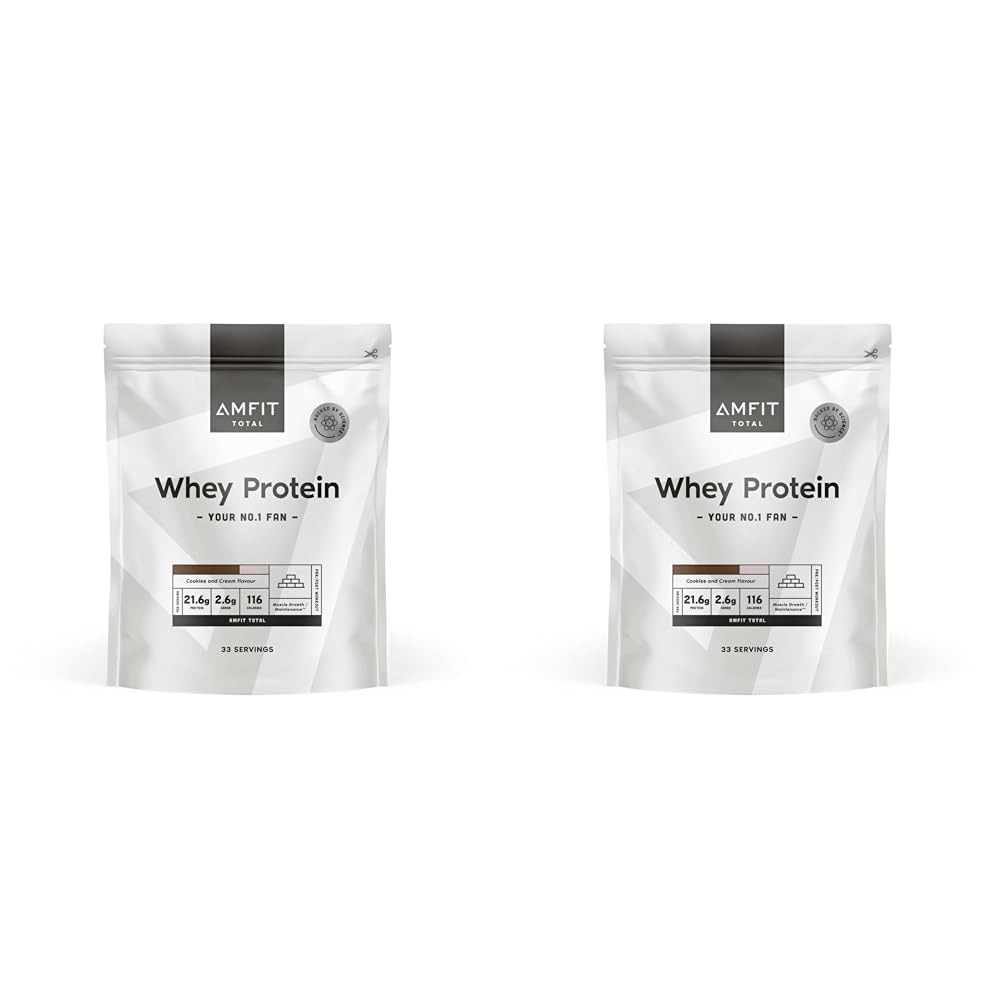 Amazon Brand - Amfit Nutrition Whey Protein Powder, Chocolate Flavour, 33 Servings, 1 kg (Pack of 1)