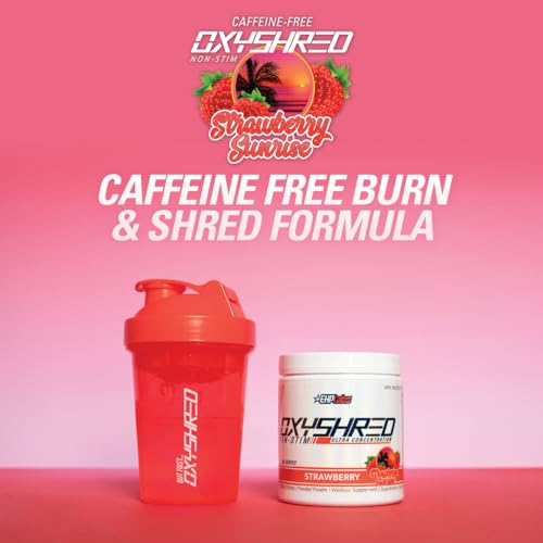 EHPlabs OxyShred Non Stimulant Thermogenic Pre Workout Powder & Shredding Supplement - Pre Workout Powder with L Glutamine & Acetyl L Carnitine, Energy Boost Drink - Peach, 60 Servings