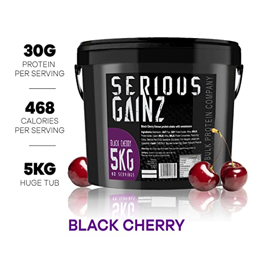 The Bulk Protein Company, SERIOUS GAINZ - Whey Protein Powder - Weight Gain, Mass Gainer - 30g Protein Powders (Chocolate, 5kg)