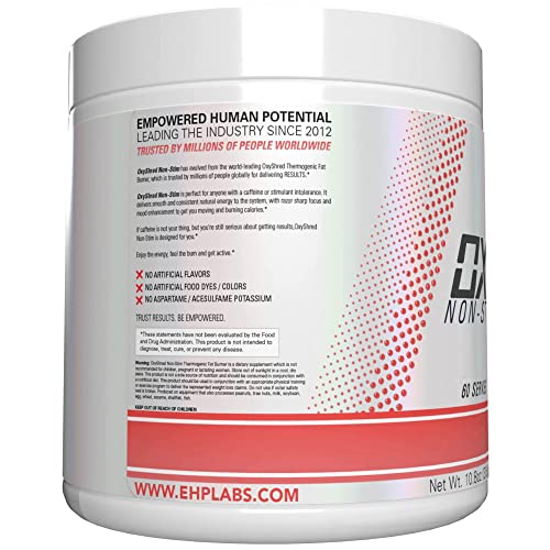 EHPlabs OxyShred Non Stimulant Thermogenic Pre Workout Powder & Shredding Supplement - Pre Workout Powder with L Glutamine & Acetyl L Carnitine, Energy Boost Drink - Peach, 60 Servings