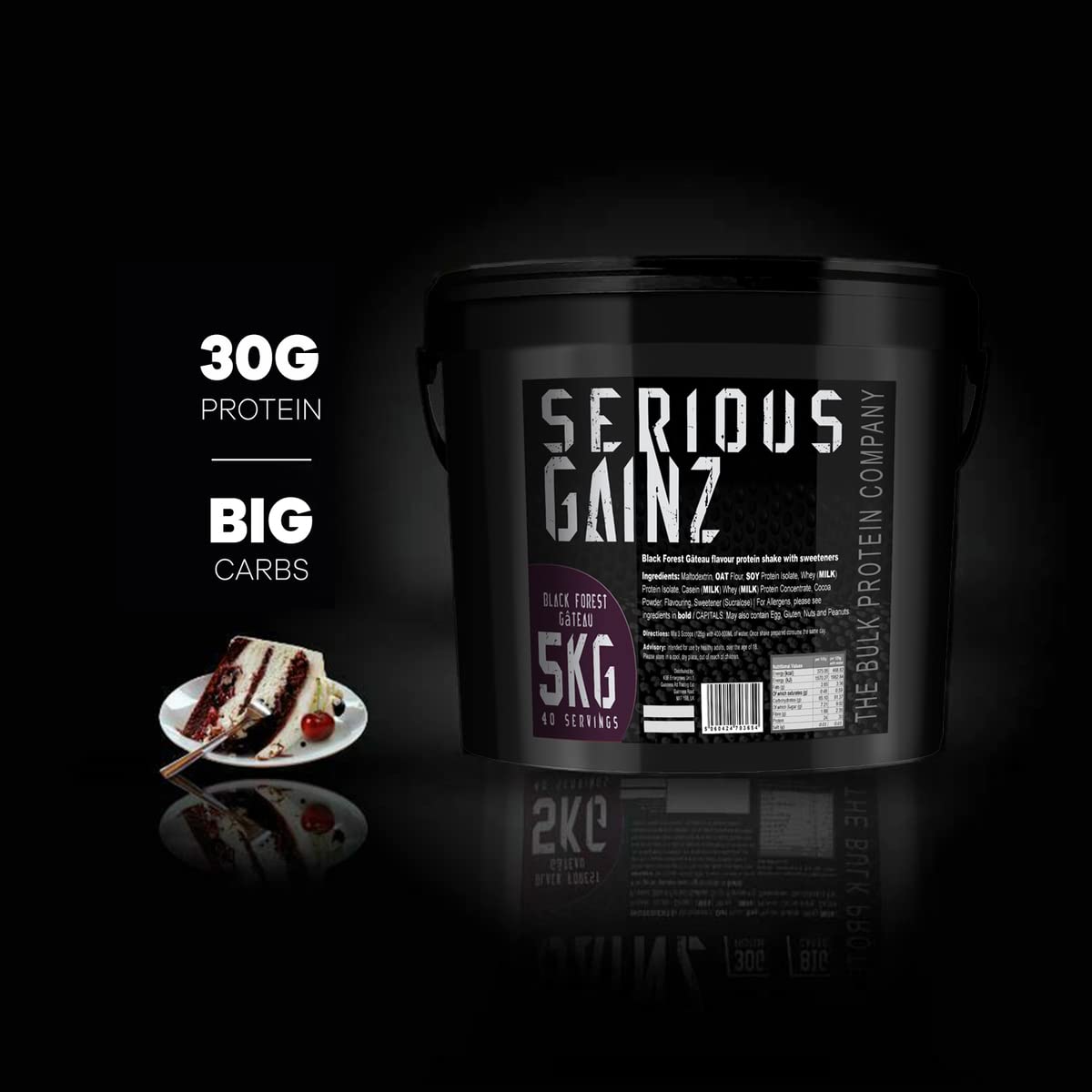 The Bulk Protein Company, SERIOUS GAINZ - Whey Protein Powder - Weight Gain, Mass Gainer - 30g Protein Powders (Chocolate, 5kg)