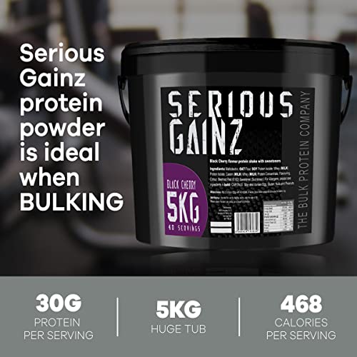 The Bulk Protein Company, SERIOUS GAINZ - Whey Protein Powder - Weight Gain, Mass Gainer - 30g Protein Powders (Chocolate, 5kg)