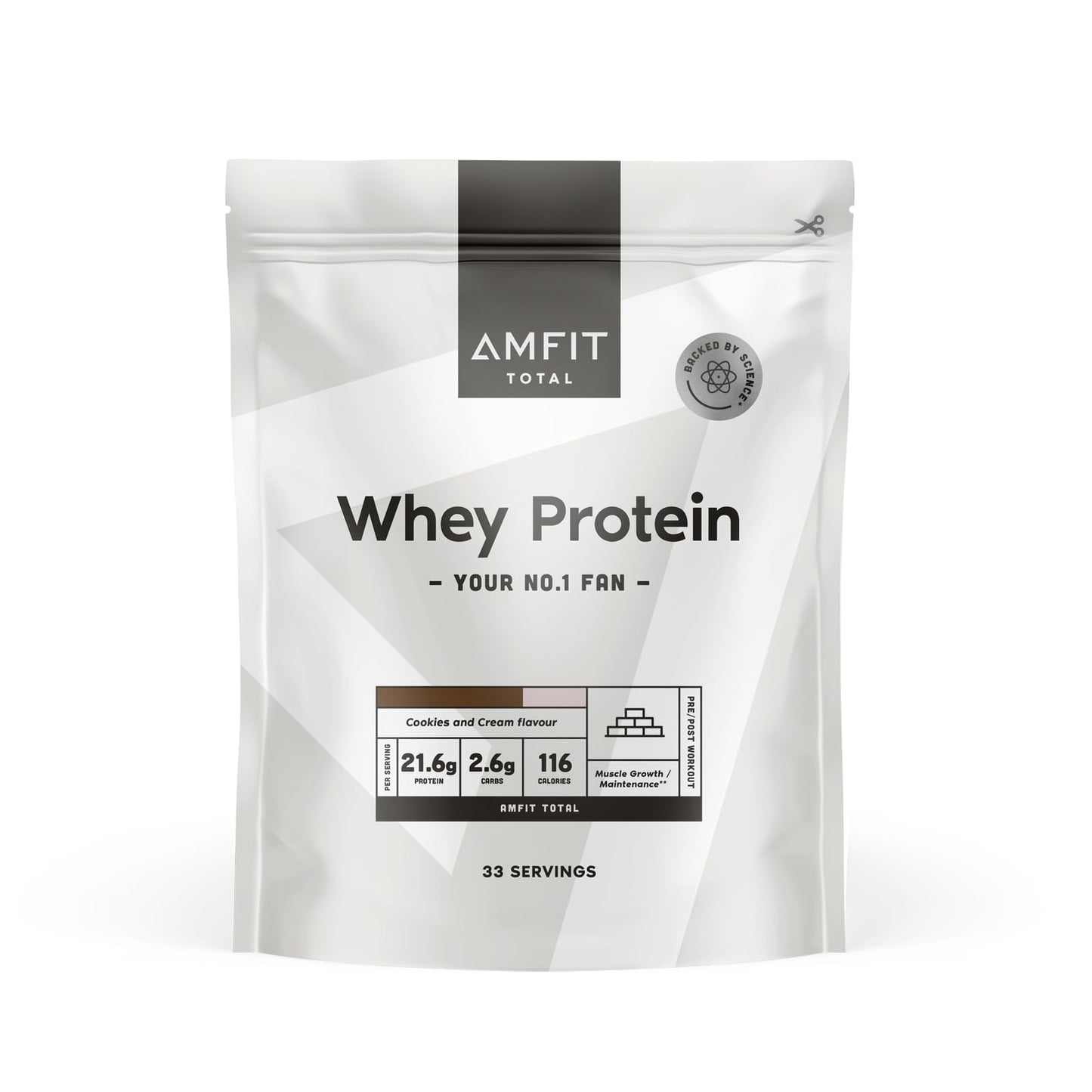 Amazon Brand - Amfit Nutrition Whey Protein Powder, Chocolate Flavour, 33 Servings, 1 kg (Pack of 1)