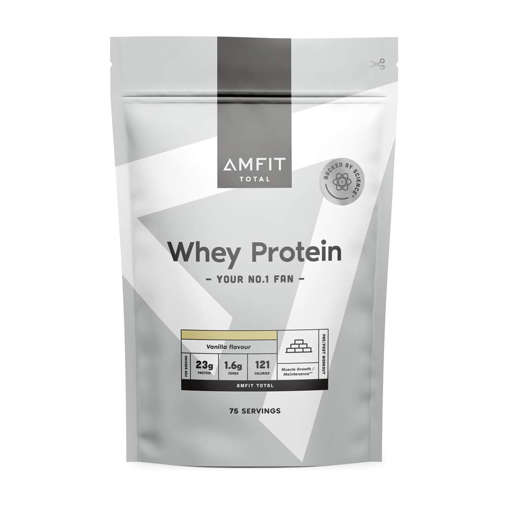 Amazon Brand - Amfit Nutrition Whey Protein Powder, Chocolate Flavour, 33 Servings, 1 kg (Pack of 1)