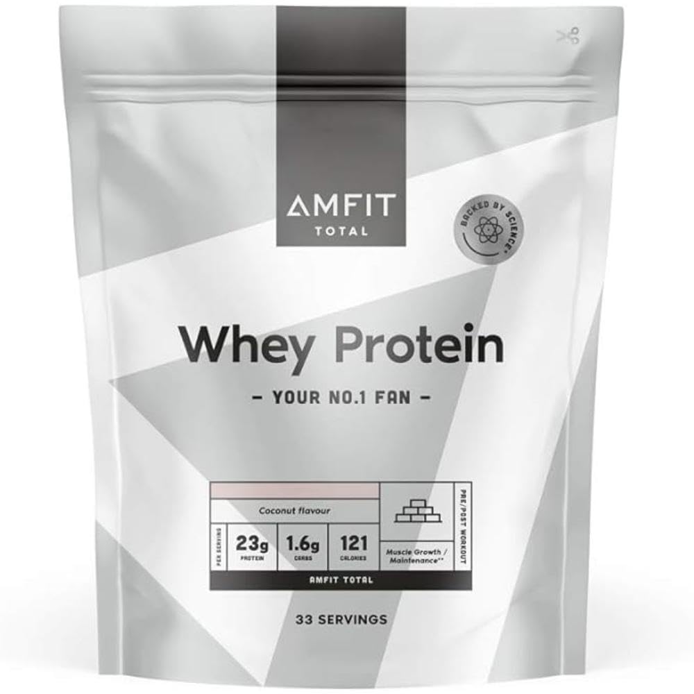 Amazon Brand - Amfit Nutrition Whey Protein Powder, Chocolate Flavour, 33 Servings, 1 kg (Pack of 1)