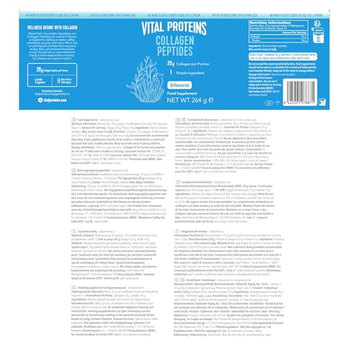 Vital Proteins Collagen Peptides Powder Supplement (Type I, III), Unflavoured Hydrolszed Collagen-Hair, Skin, Nail Support Supplement, Paleo, gluten free, Non-GMO, 20g per Serving 587g Canister, 1Pack