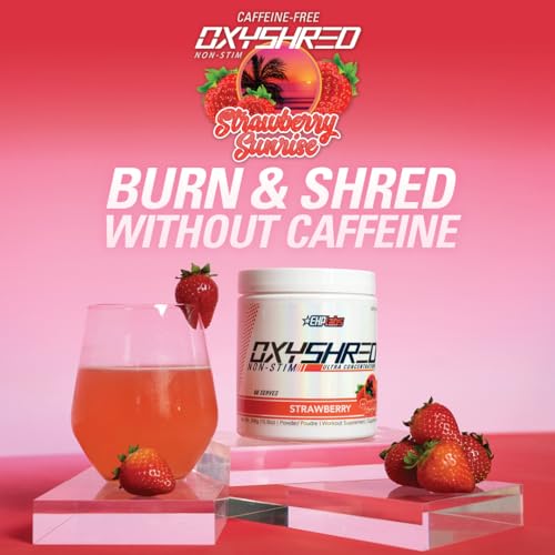 EHPlabs OxyShred Non Stimulant Thermogenic Pre Workout Powder & Shredding Supplement - Pre Workout Powder with L Glutamine & Acetyl L Carnitine, Energy Boost Drink - Peach, 60 Servings