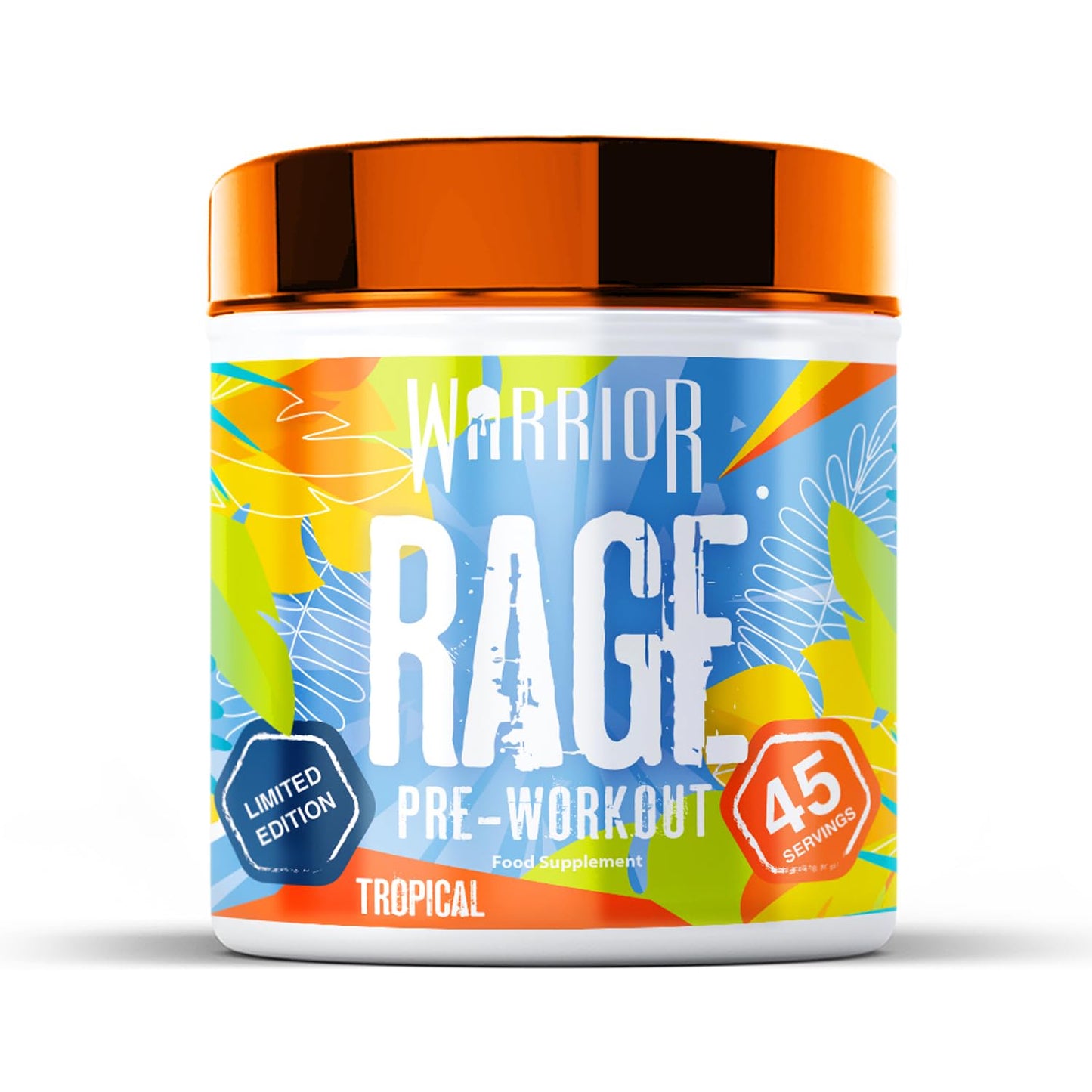 Warrior Rage - Pre-workout Powder - 392g - Energy Drink Supplement with Vitamin C, Beta Alanine and Creatine Gluconate - 45 Servings (Blazin' Blue Raz)