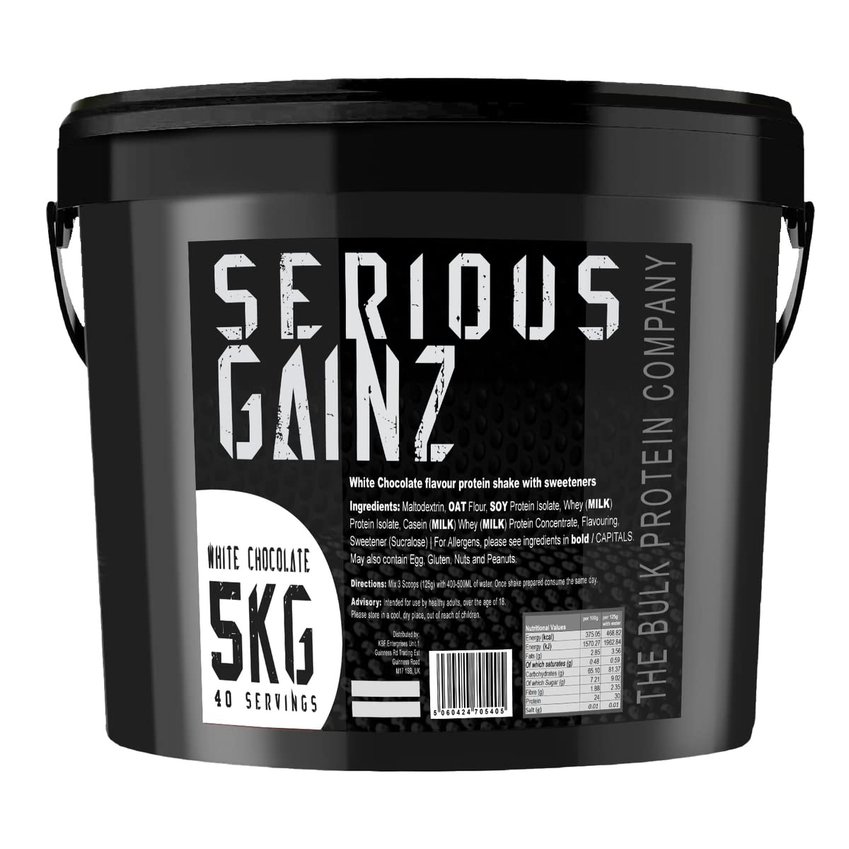 The Bulk Protein Company, SERIOUS GAINZ - Whey Protein Powder - Weight Gain, Mass Gainer - 30g Protein Powders (Chocolate, 5kg)