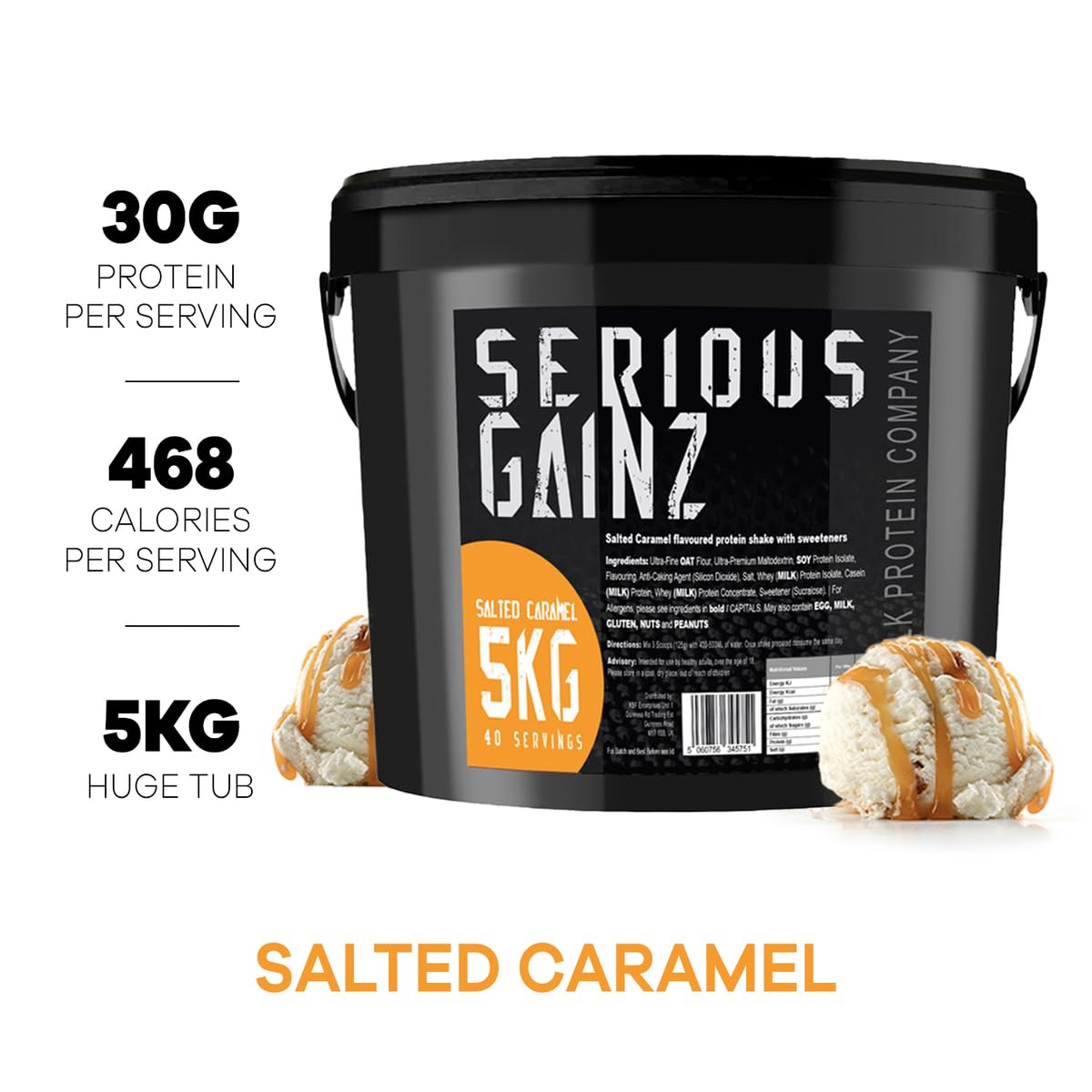 The Bulk Protein Company, SERIOUS GAINZ - Whey Protein Powder - Weight Gain, Mass Gainer - 30g Protein Powders (Chocolate, 5kg)