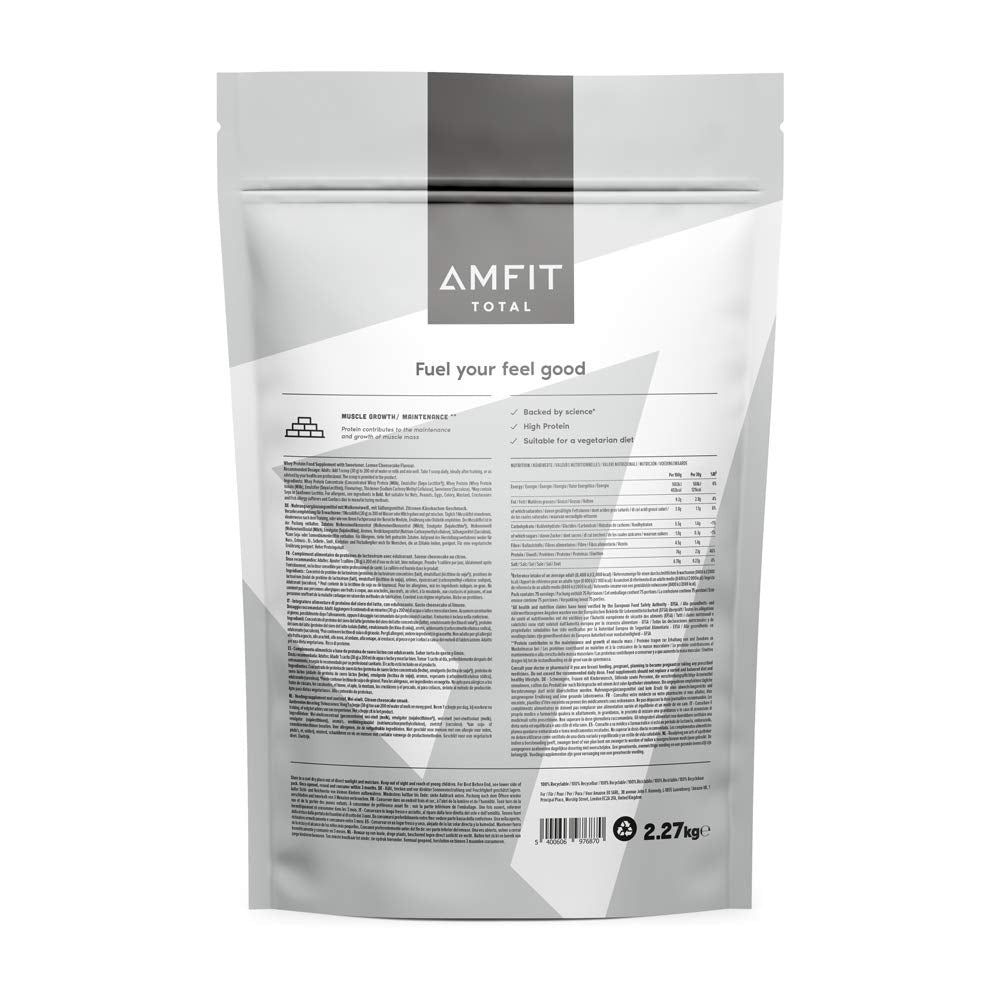 Amazon Brand - Amfit Nutrition Whey Protein Powder, Chocolate Flavour, 33 Servings, 1 kg (Pack of 1)