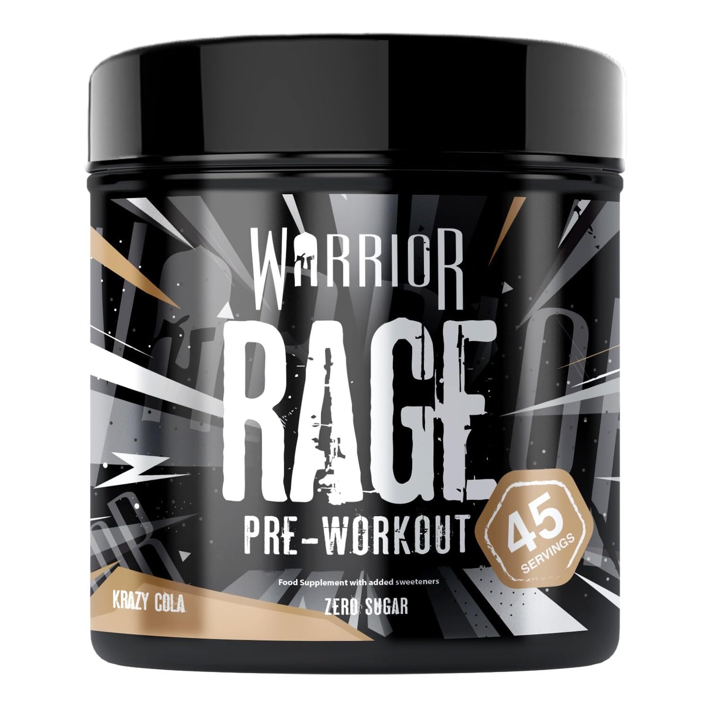 Warrior Rage - Pre-workout Powder - 392g - Energy Drink Supplement with Vitamin C, Beta Alanine and Creatine Gluconate - 45 Servings (Blazin' Blue Raz)