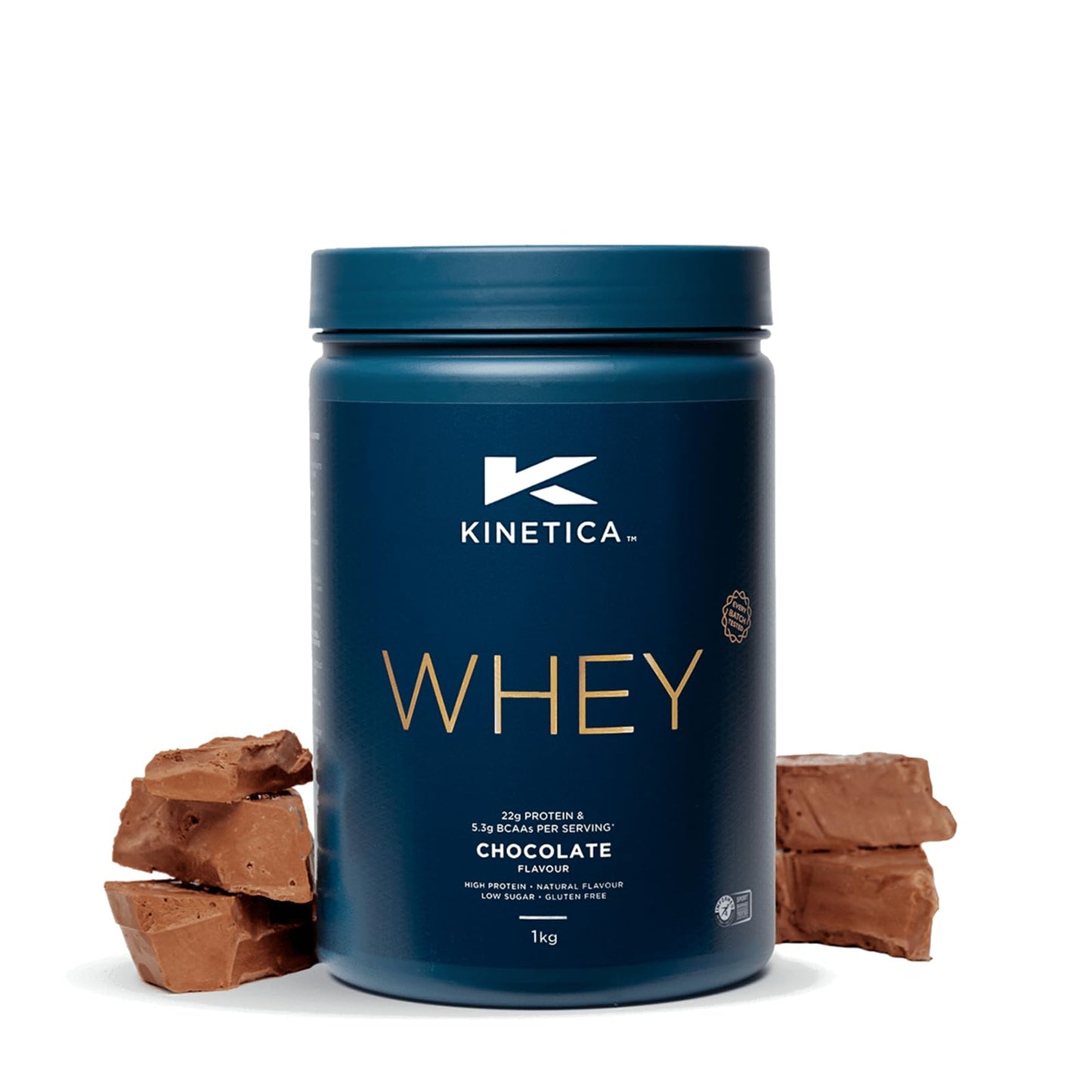 Kinetica Chocolate Whey Protein Powder | 2.27kg | 22g Protein per Serving | 75 Servings | Sourced from EU Grass-Fed Cows | Superior Mixability & Taste