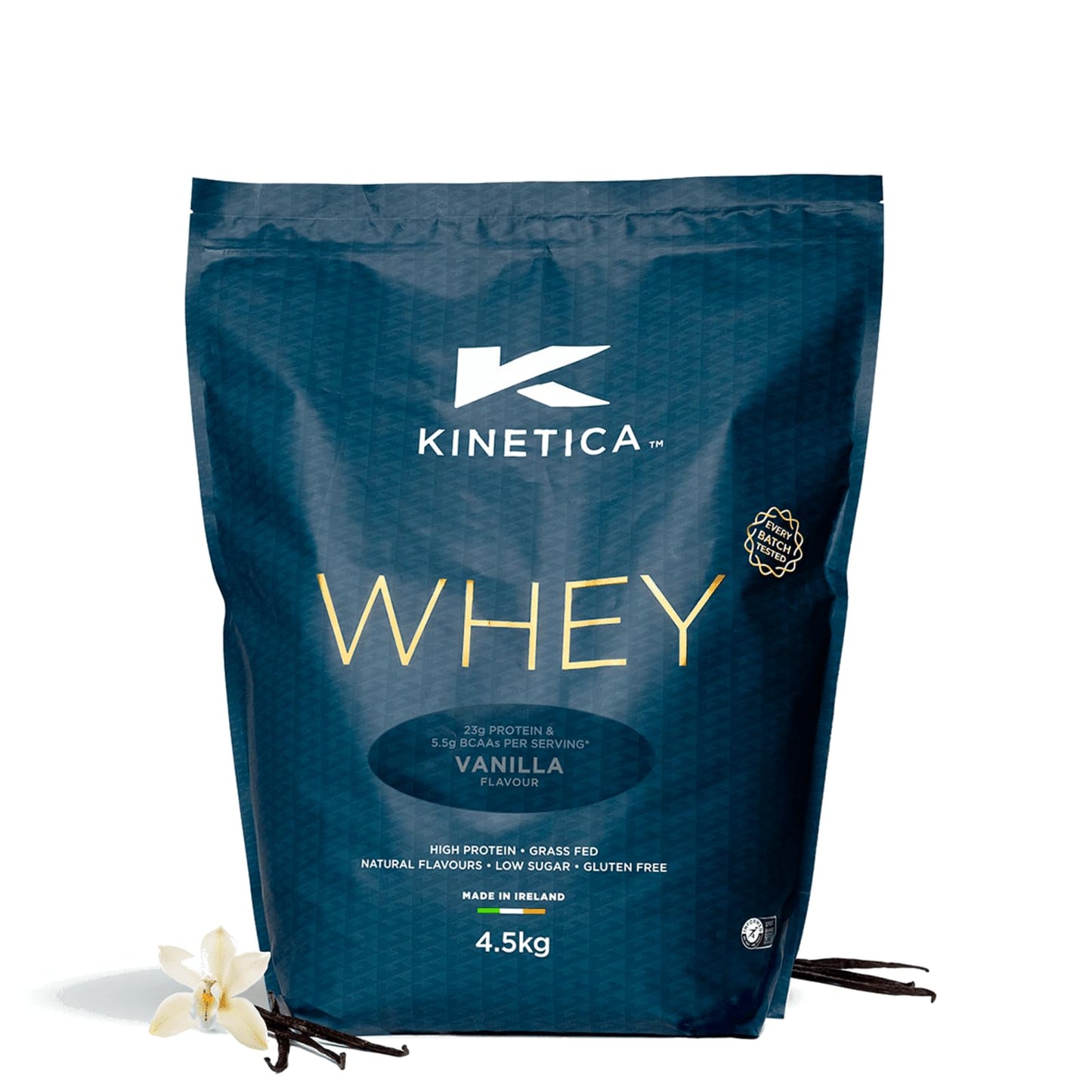 Kinetica Chocolate Whey Protein Powder | 2.27kg | 22g Protein per Serving | 75 Servings | Sourced from EU Grass-Fed Cows | Superior Mixability & Taste