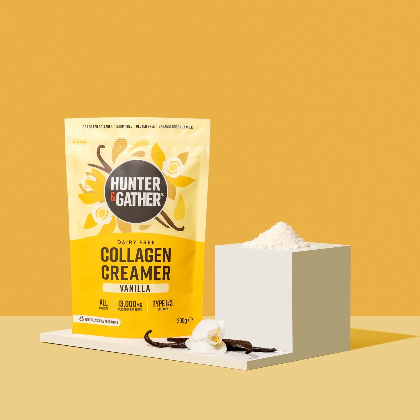 Hunter & Gather Bovine Collagen Powder Twin Pack | Pure Unflavoured Premium Hydrolysed Bovine Collagen Peptides Powder for Hair Skin Nails Muscles | Collagen Supplements for Women and Men