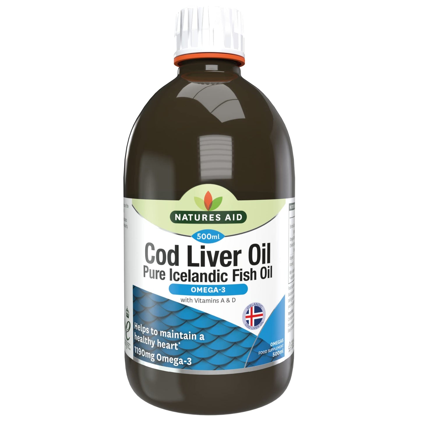 Natures Aid Cod Liver Oil, 1000 mg, 180 Softgel Capsules (High Strength, 254 mg Omega-3 with Vitamins A and D for Normal Function of the Immune System, Made in the UK)