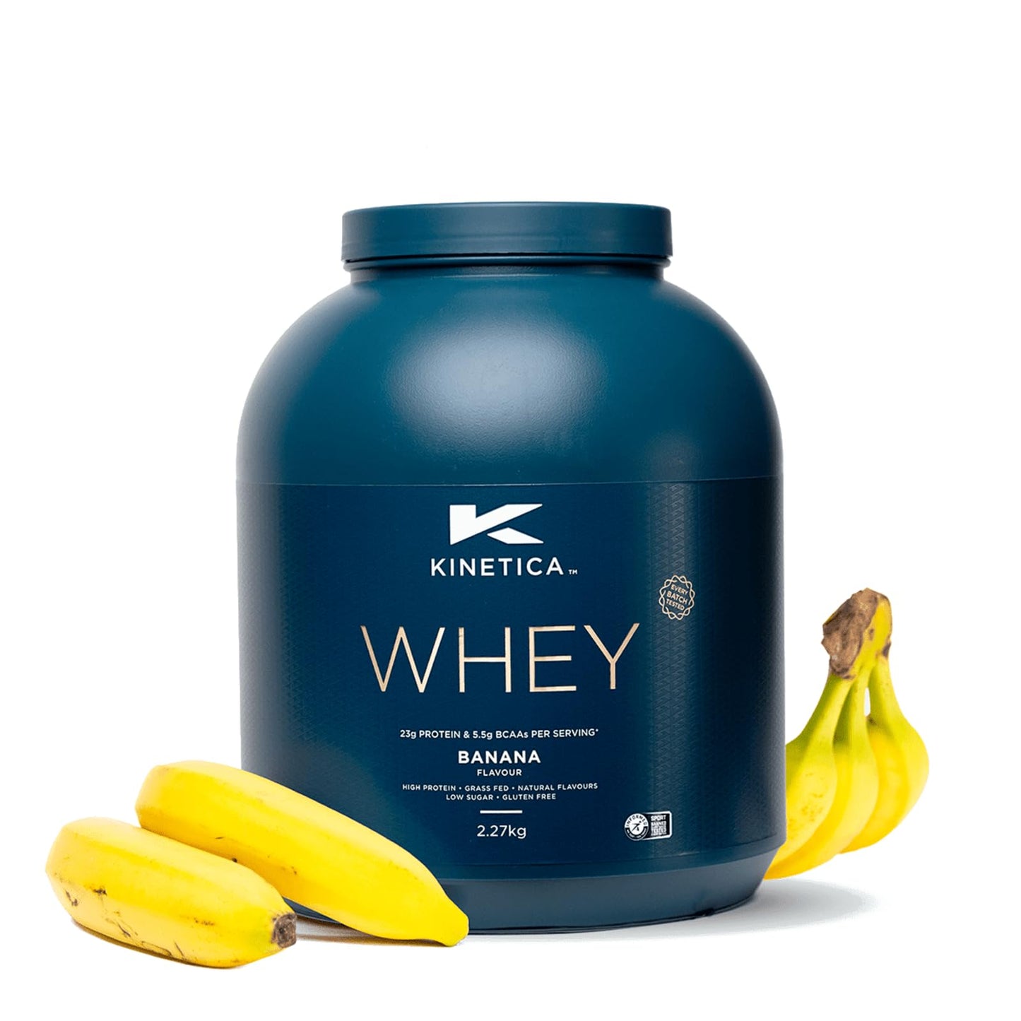 Kinetica Chocolate Whey Protein Powder | 2.27kg | 22g Protein per Serving | 75 Servings | Sourced from EU Grass-Fed Cows | Superior Mixability & Taste