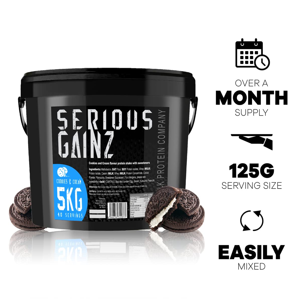 The Bulk Protein Company, SERIOUS GAINZ - Whey Protein Powder - Weight Gain, Mass Gainer - 30g Protein Powders (Chocolate, 5kg)