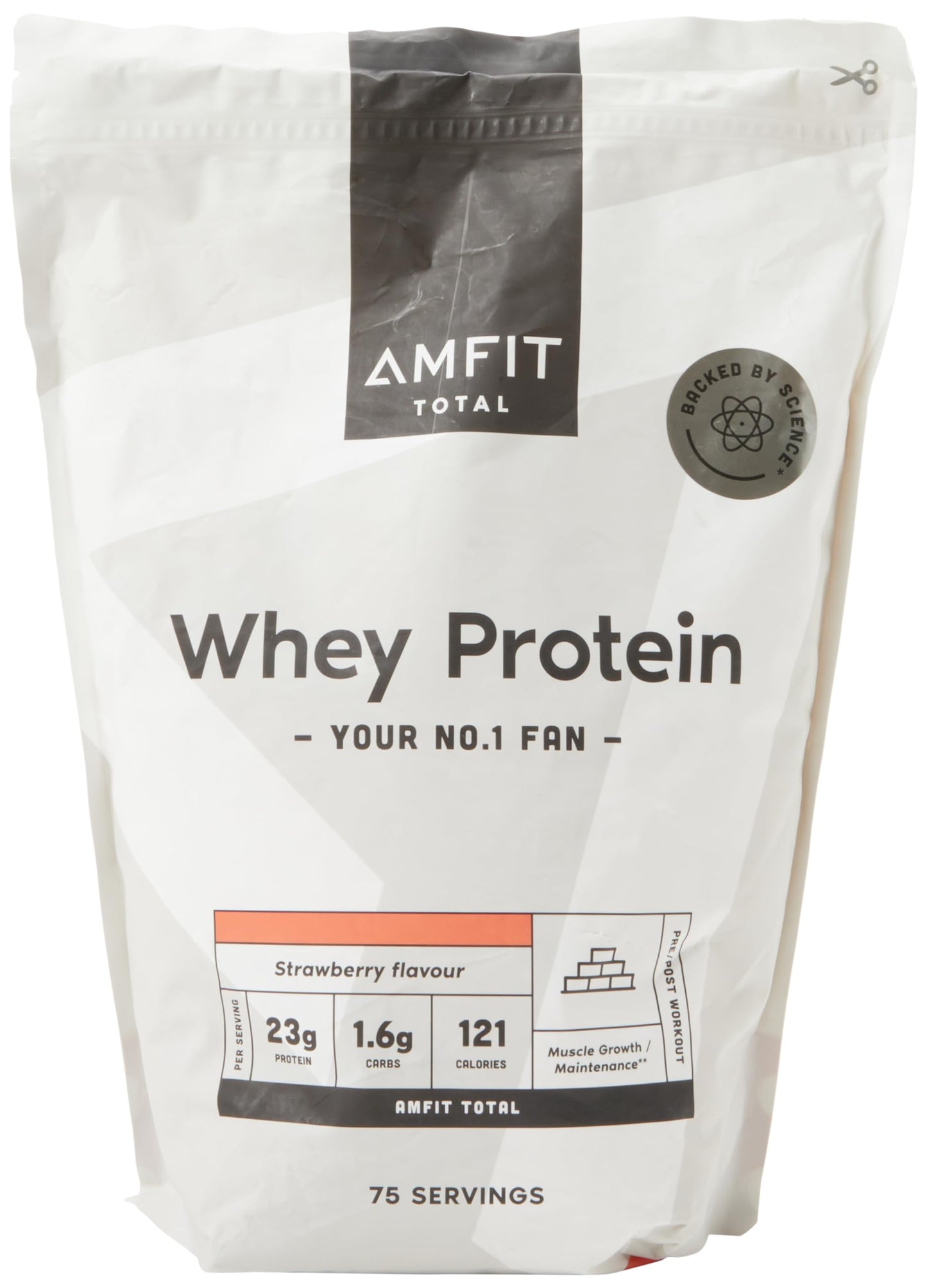 Amazon Brand - Amfit Nutrition Whey Protein Powder, Chocolate Flavour, 33 Servings, 1 kg (Pack of 1)