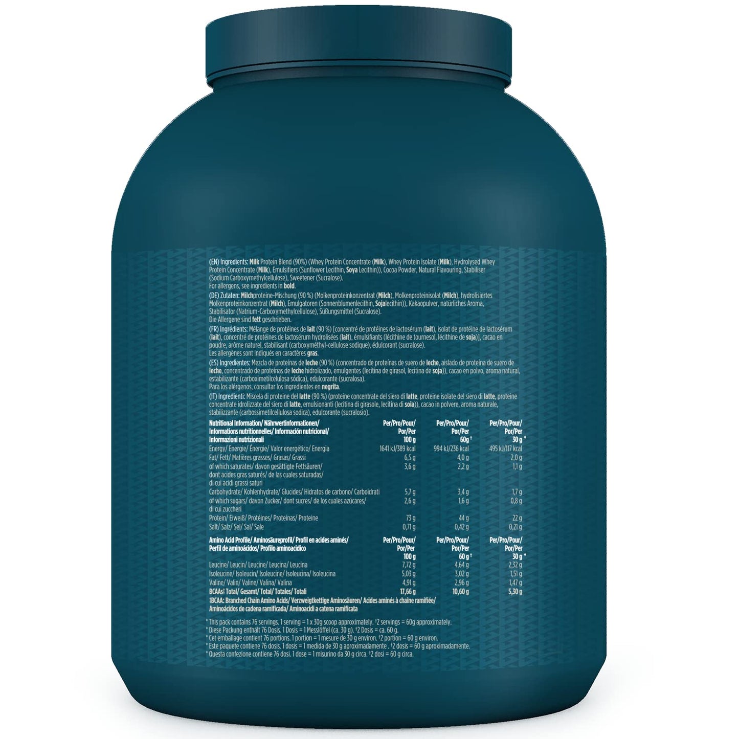 Kinetica Chocolate Whey Protein Powder | 2.27kg | 22g Protein per Serving | 75 Servings | Sourced from EU Grass-Fed Cows | Superior Mixability & Taste