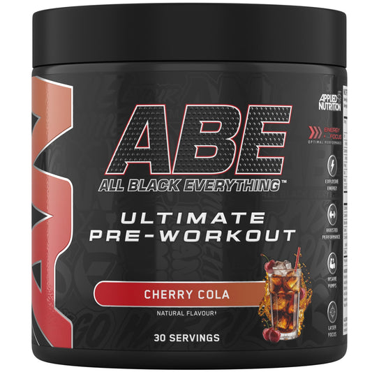 Applied Nutrition ABE Pre Workout - All Black Everything Pre Workout Powder, Energy & Physical Performance with Citrulline, Creatine, Beta Alanine (375g - 30 Servings) (Cherry Cola)