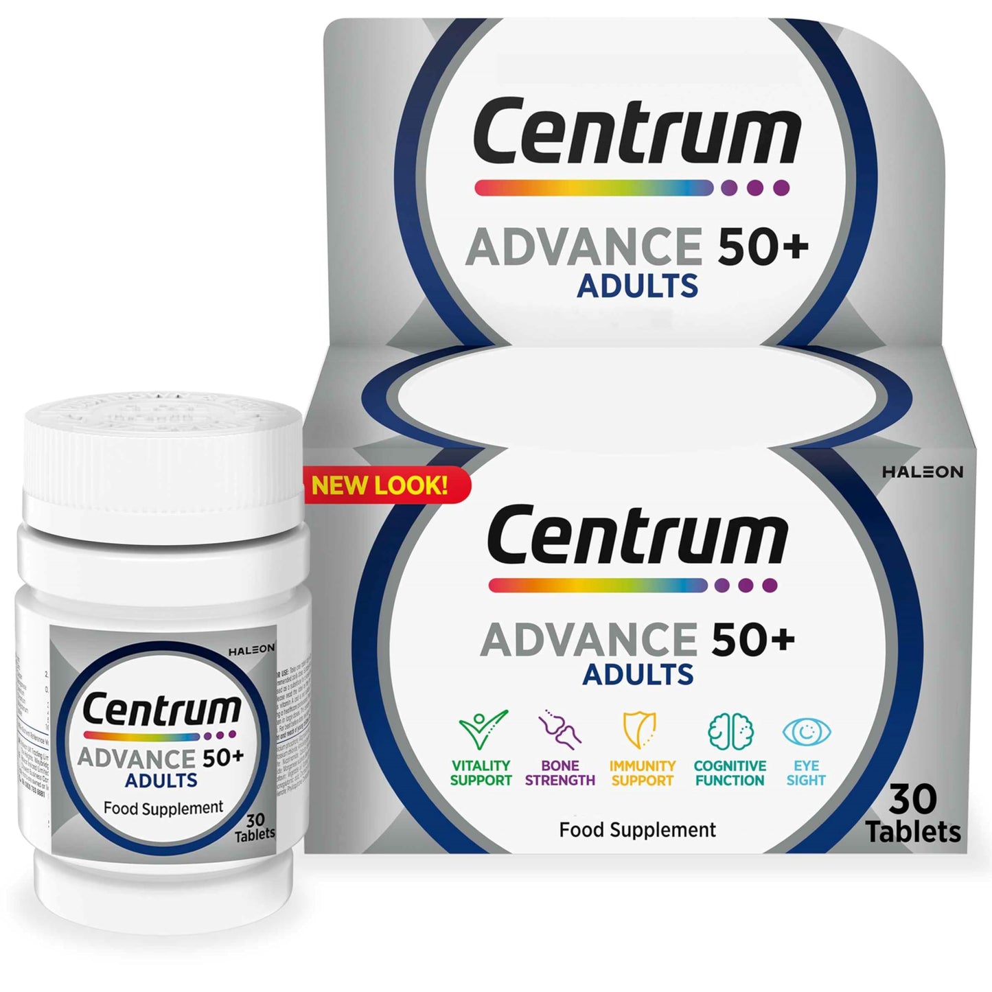 Centrum Advance 50+ Multivitamin Tablets for Men and Women, 100 Tablets, Vitamins with 24 Essential Nutrients, including Vitamin C, D, and Zinc (Packaging and Tablet colour may vary slightly)