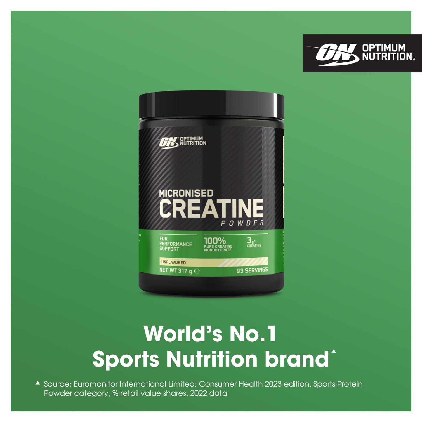 Optimum Nutrition Micronised Creatine Powder, 100% Pure Creatine Monohydrate Powder for Performance and Muscle Power, Unflavoured Shake, 186 Servings, 634 g