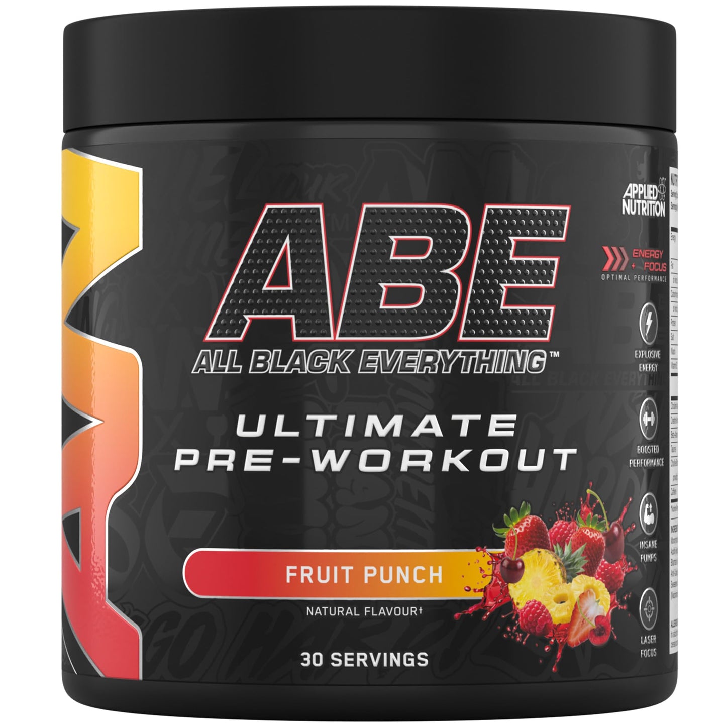 Applied Nutrition ABE Pre Workout - All Black Everything Pre Workout Powder, Energy & Physical Performance with Citrulline, Creatine, Beta Alanine (375g - 30 Servings) (Cherry Cola)