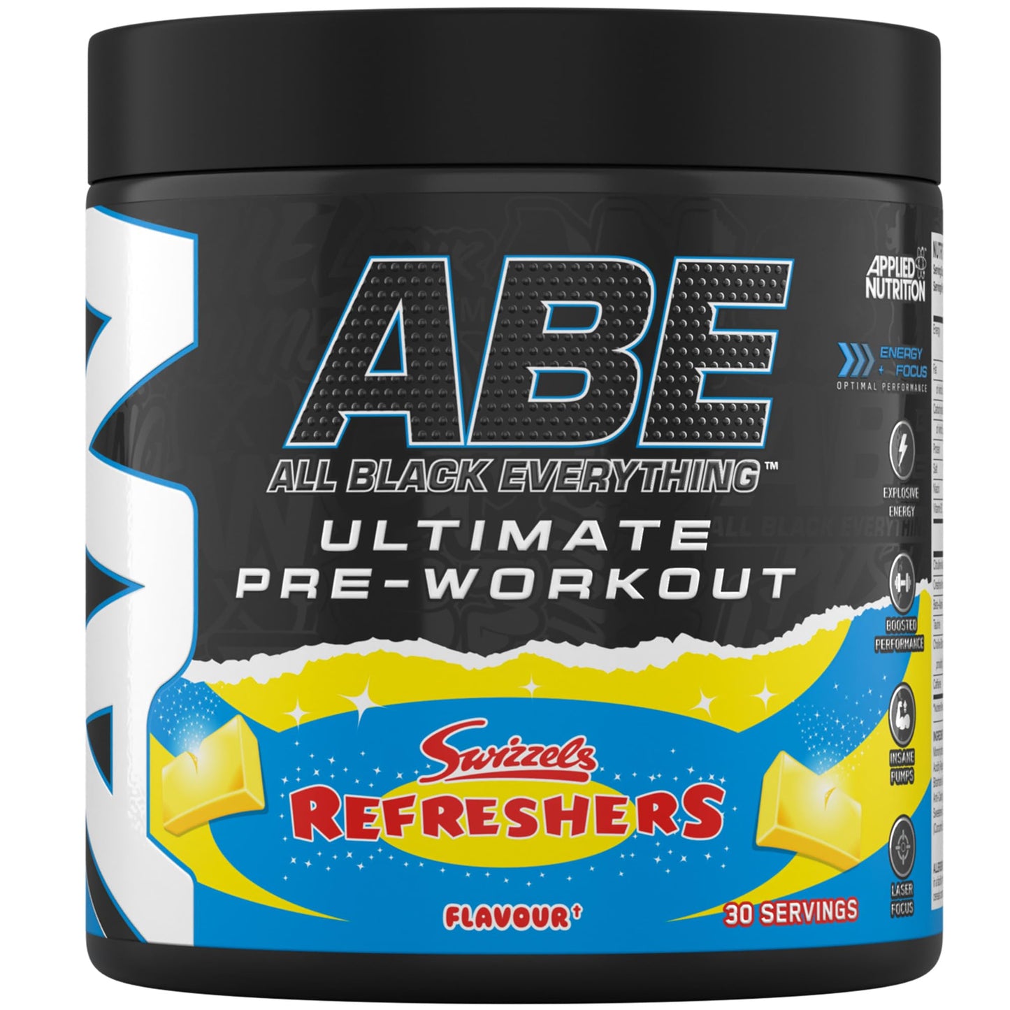 Applied Nutrition ABE Pre Workout - All Black Everything Pre Workout Powder, Energy & Physical Performance with Citrulline, Creatine, Beta Alanine (375g - 30 Servings) (Cherry Cola)