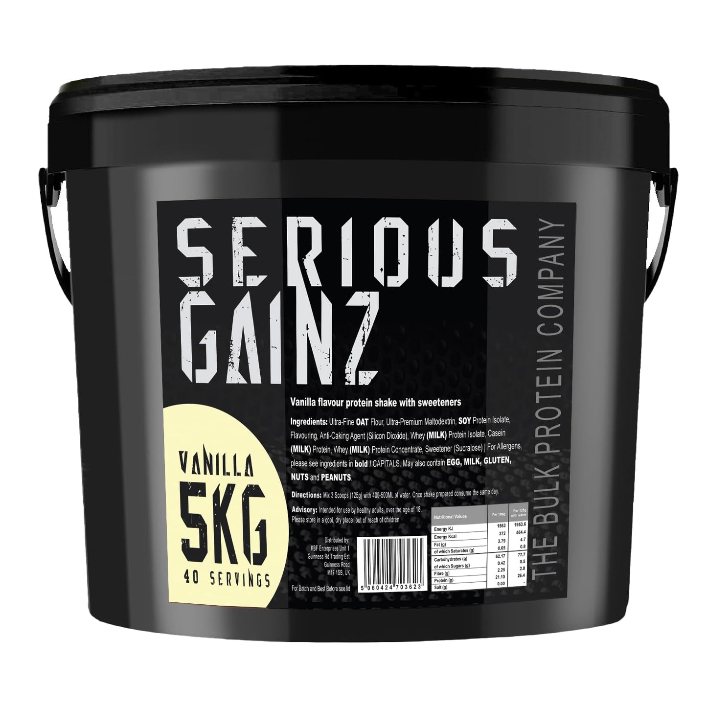 The Bulk Protein Company, SERIOUS GAINZ - Whey Protein Powder - Weight Gain, Mass Gainer - 30g Protein Powders (Chocolate, 5kg)