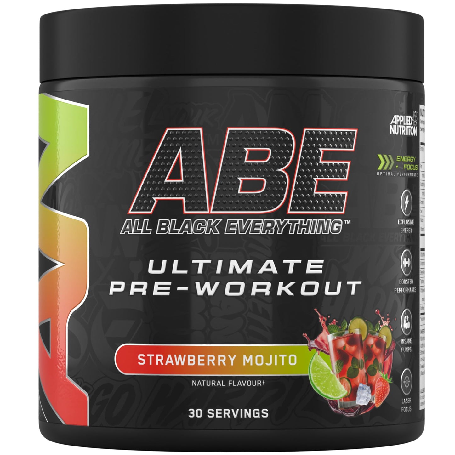 Applied Nutrition ABE Pre Workout - All Black Everything Pre Workout Powder, Energy & Physical Performance with Citrulline, Creatine, Beta Alanine (375g - 30 Servings) (Cherry Cola)