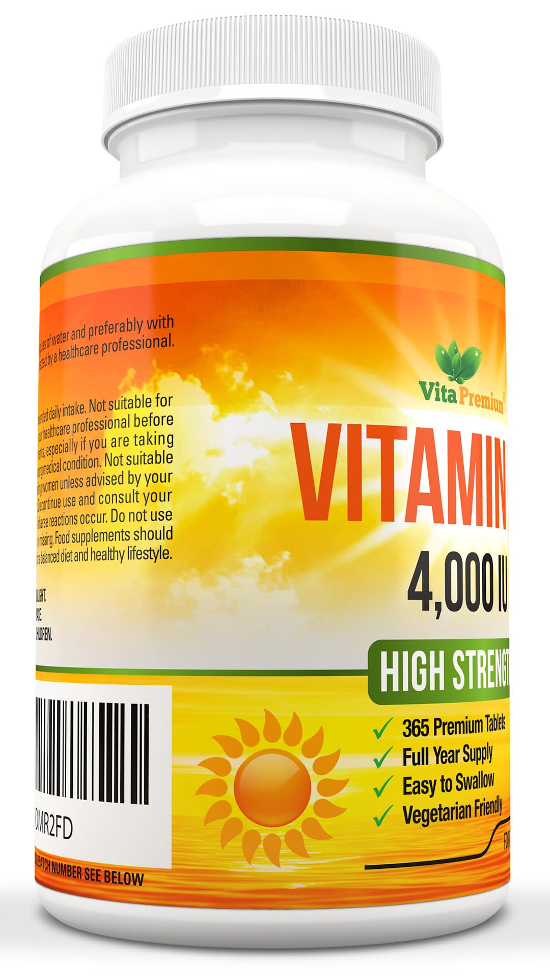 Vitamin D 4,000 IU Softgels, Maximum Strength Vitamin D3 Supplement, 365 Easy to Swallow Tablets - Full Year Supply