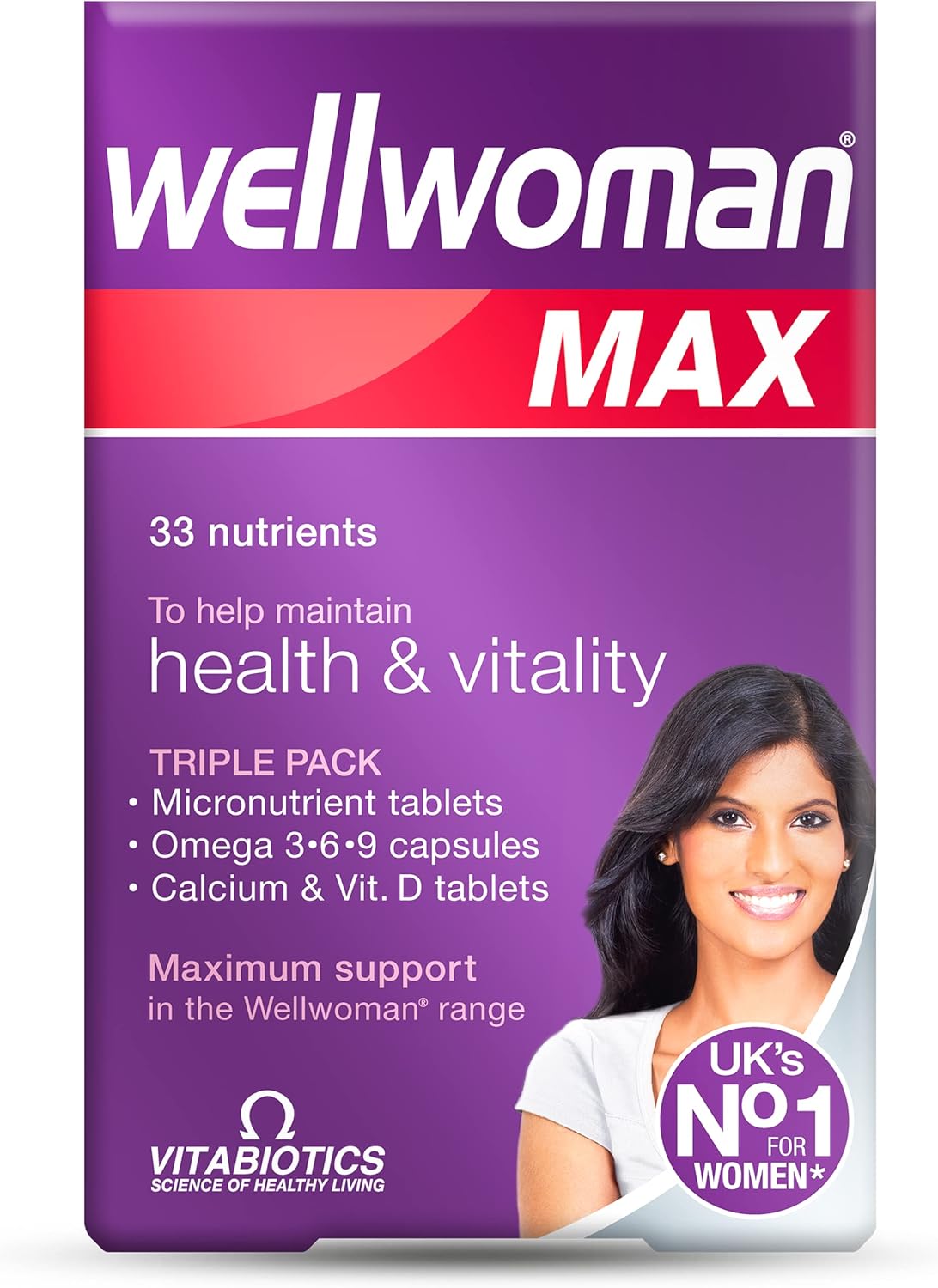 Wellwoman Max, Beauty Supplements, Maximum Support Formula for women wanting to boost energy, immune system and bone health, 84-Multivitamin Tablets By Vitabiotics