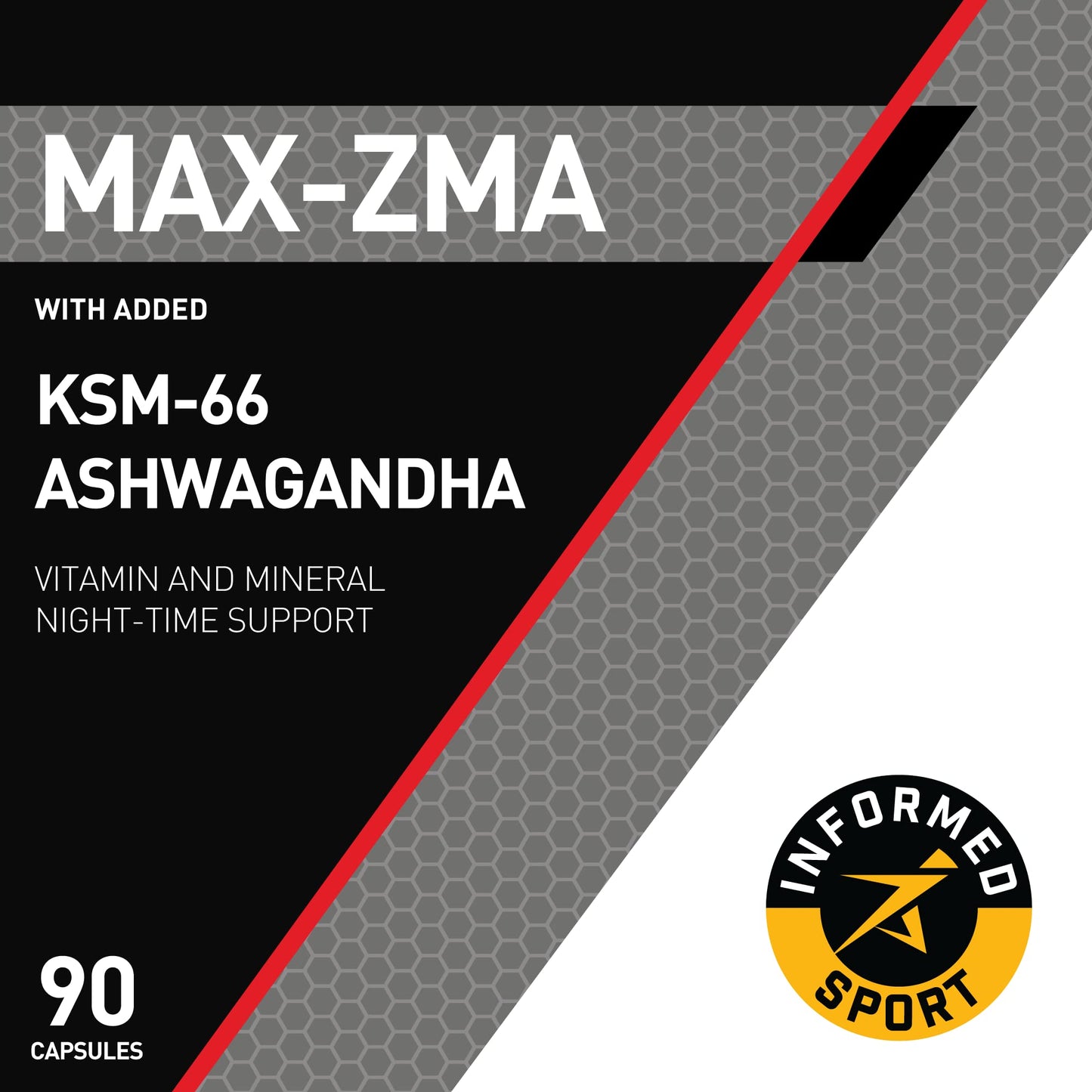 Maximuscle Max-ZMA | Zinc, Magnesium, Vitamin B6 & KSM-66 Ashwagandha for Recovery & Support | 90 Capsules - 1 Month Supply