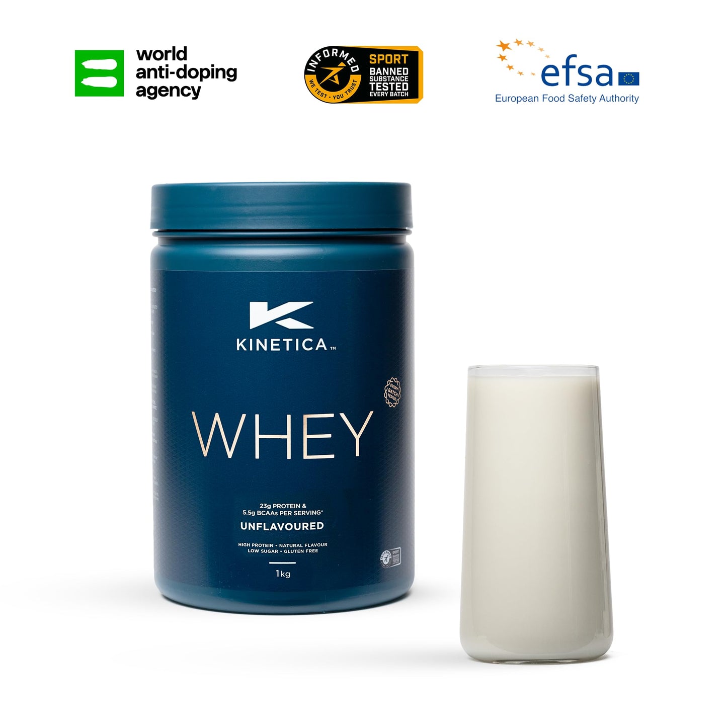 Kinetica Chocolate Whey Protein Powder | 2.27kg | 22g Protein per Serving | 75 Servings | Sourced from EU Grass-Fed Cows | Superior Mixability & Taste