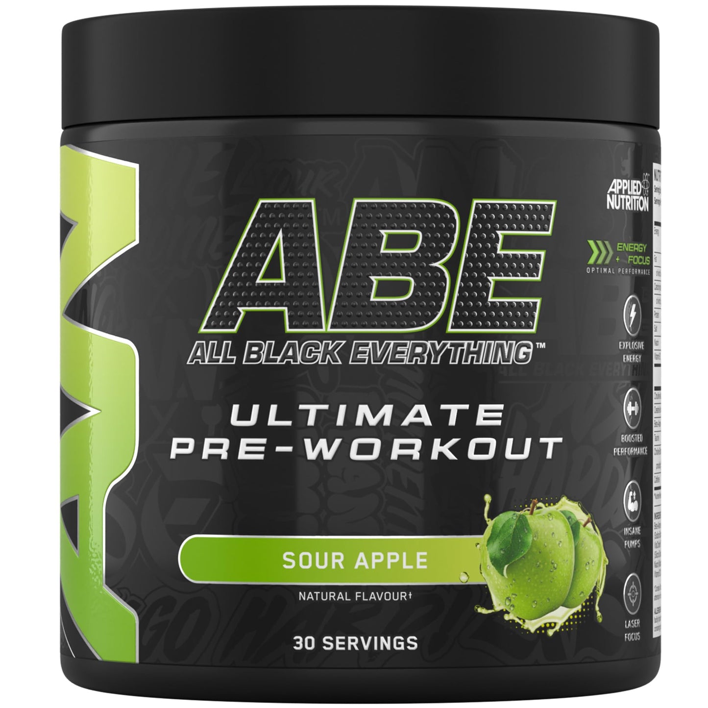 Applied Nutrition ABE Pre Workout - All Black Everything Pre Workout Powder, Energy & Physical Performance with Citrulline, Creatine, Beta Alanine (375g - 30 Servings) (Cherry Cola)