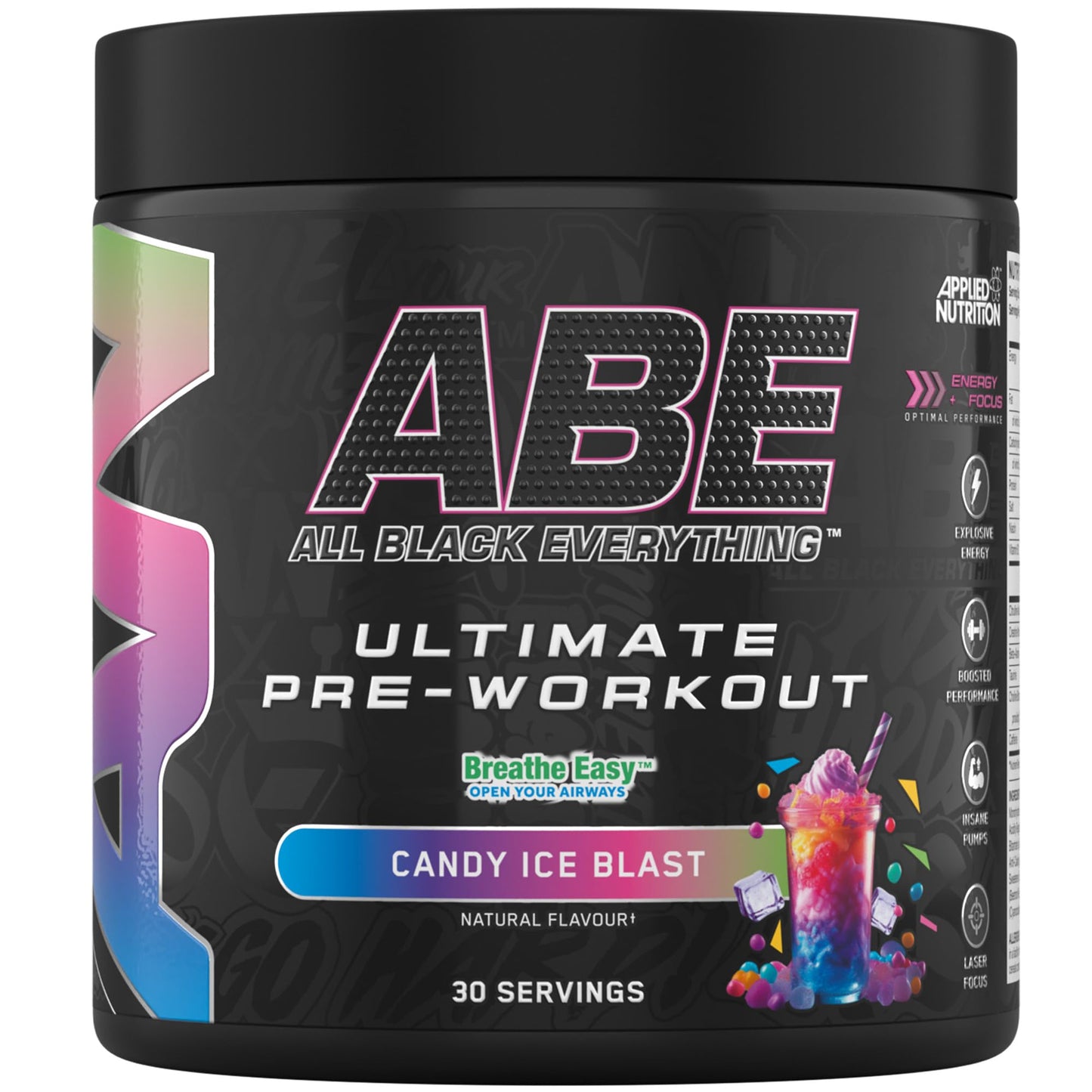 Applied Nutrition ABE Pre Workout - All Black Everything Pre Workout Powder, Energy & Physical Performance with Citrulline, Creatine, Beta Alanine (375g - 30 Servings) (Cherry Cola)