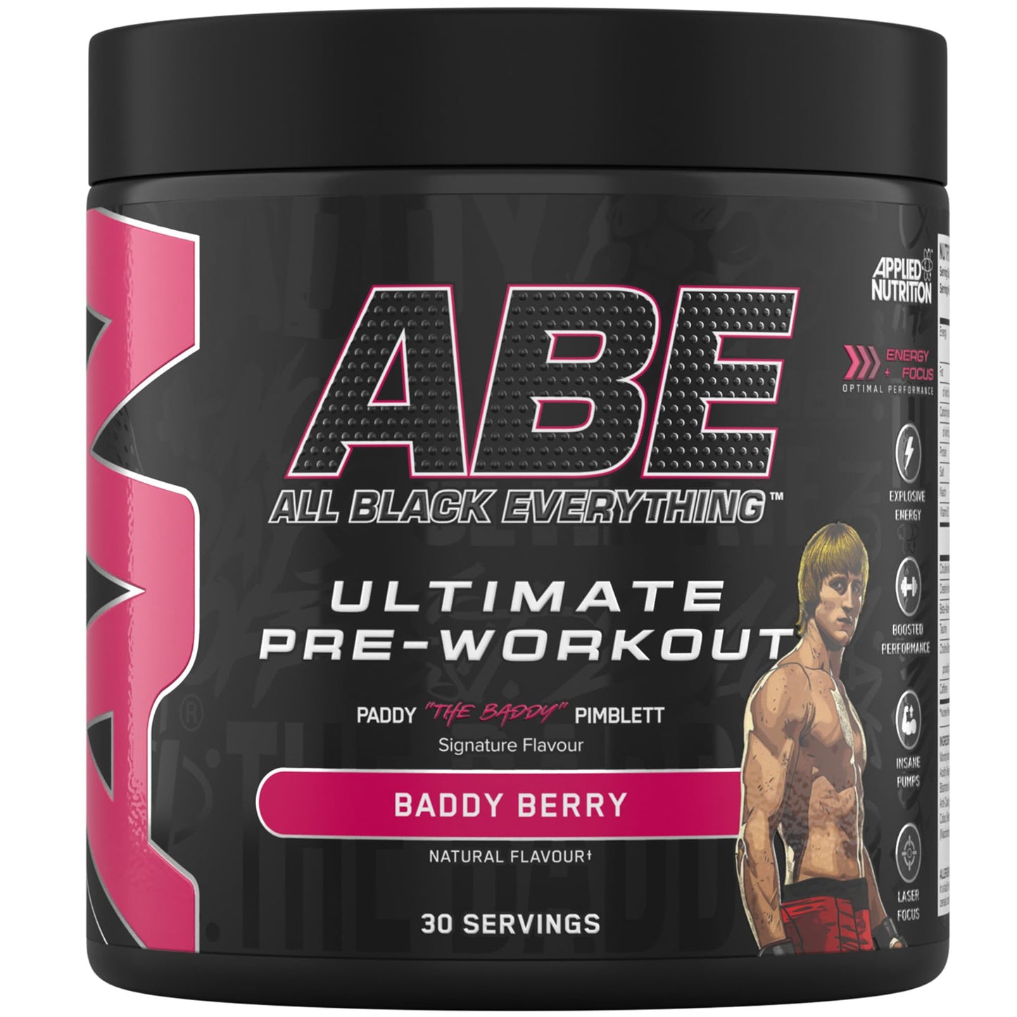 Applied Nutrition ABE Pre Workout - All Black Everything Pre Workout Powder, Energy & Physical Performance with Citrulline, Creatine, Beta Alanine (375g - 30 Servings) (Cherry Cola)