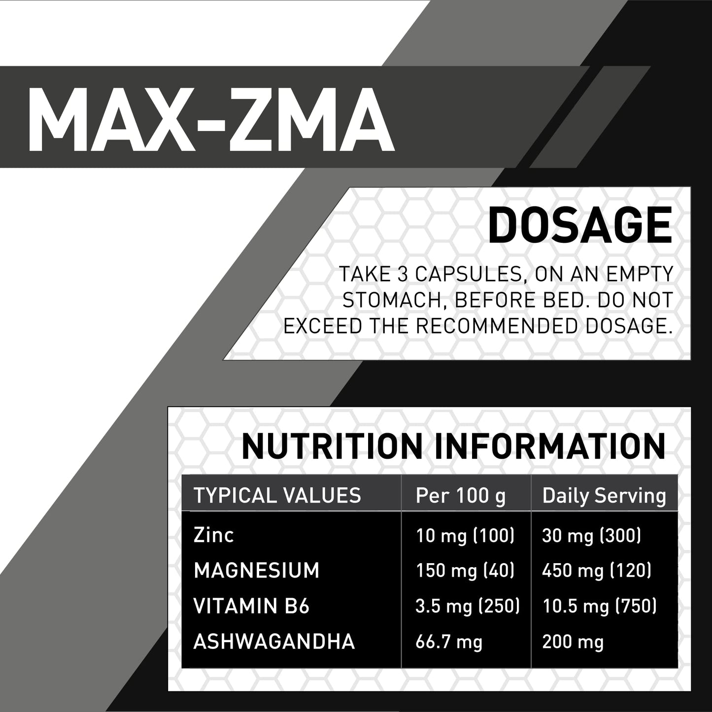 Maximuscle Max-ZMA | Zinc, Magnesium, Vitamin B6 & KSM-66 Ashwagandha for Recovery & Support | 90 Capsules - 1 Month Supply