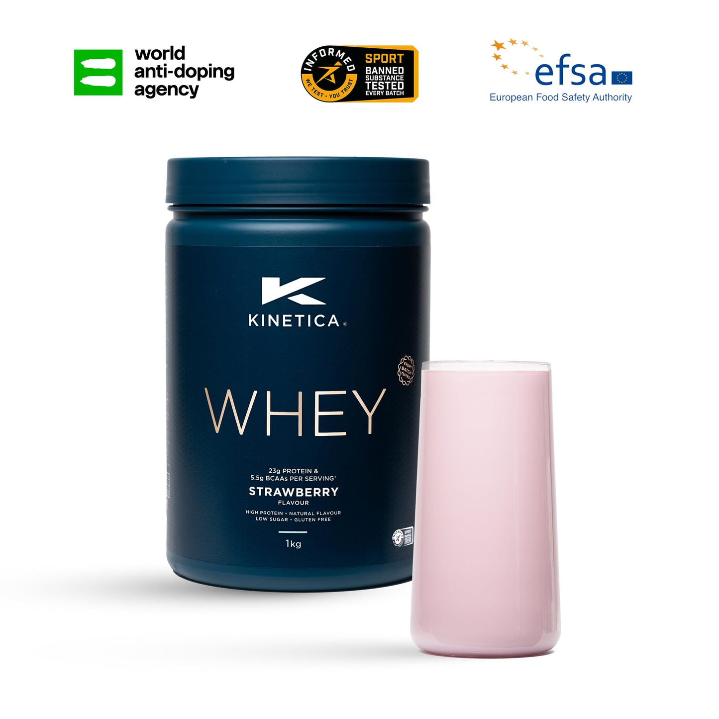 Kinetica Chocolate Whey Protein Powder | 2.27kg | 22g Protein per Serving | 75 Servings | Sourced from EU Grass-Fed Cows | Superior Mixability & Taste