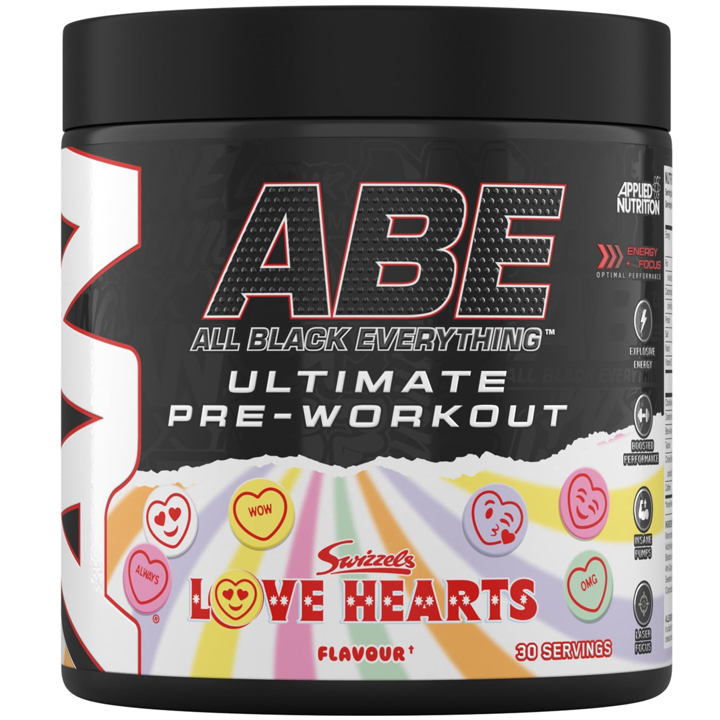 Applied Nutrition ABE Pre Workout - All Black Everything Pre Workout Powder, Energy & Physical Performance with Citrulline, Creatine, Beta Alanine (375g - 30 Servings) (Cherry Cola)