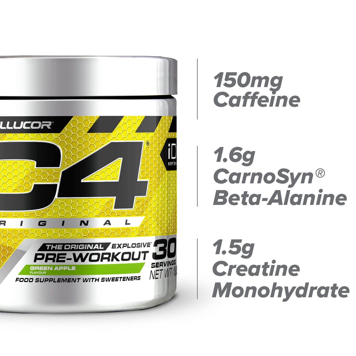 C4 Original Beta Alanine Sports Nutrition Bulk Pre Workout Powder for Men & Women | Best Pre-Workout Energy Drink Supplements | Creatine Monohydrate | Icy Blue Raspberry | 30 Servings