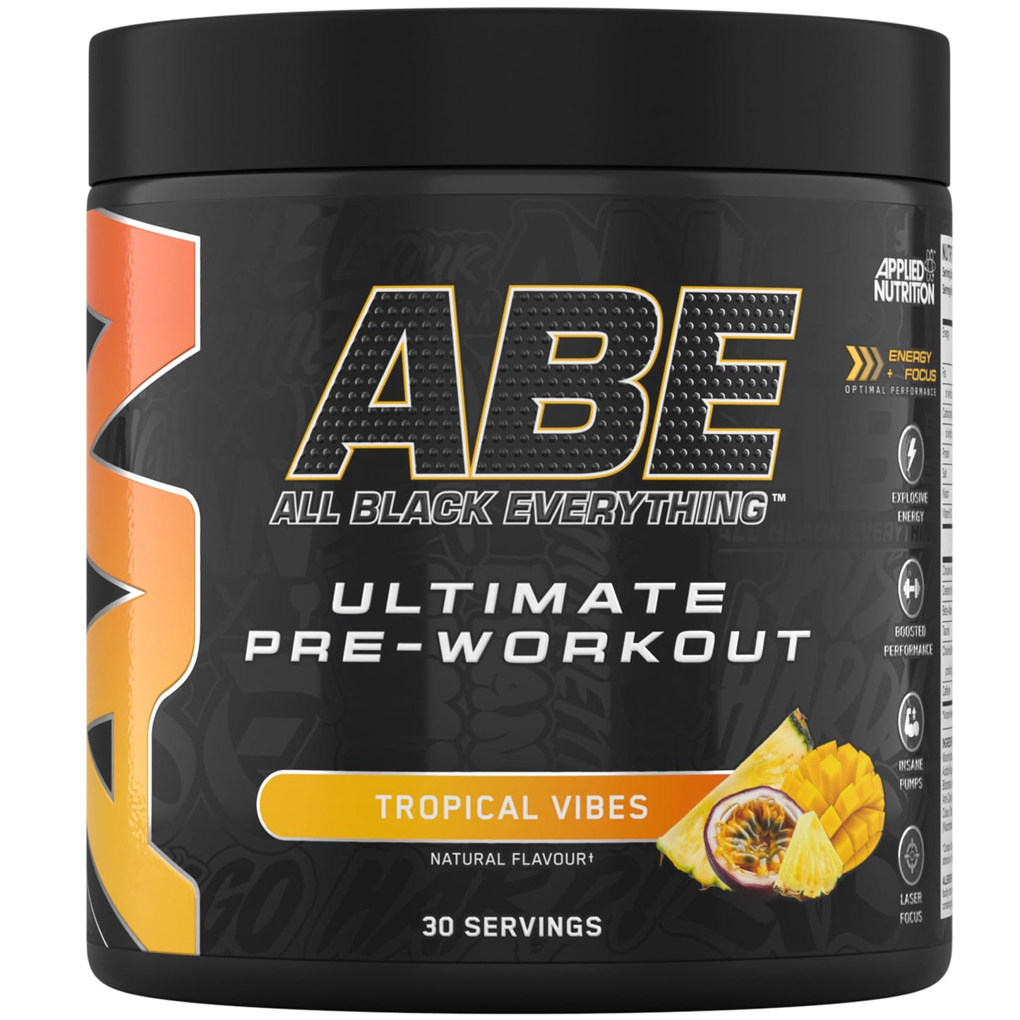 Applied Nutrition ABE Pre Workout - All Black Everything Pre Workout Powder, Energy & Physical Performance with Citrulline, Creatine, Beta Alanine (375g - 30 Servings) (Cherry Cola)