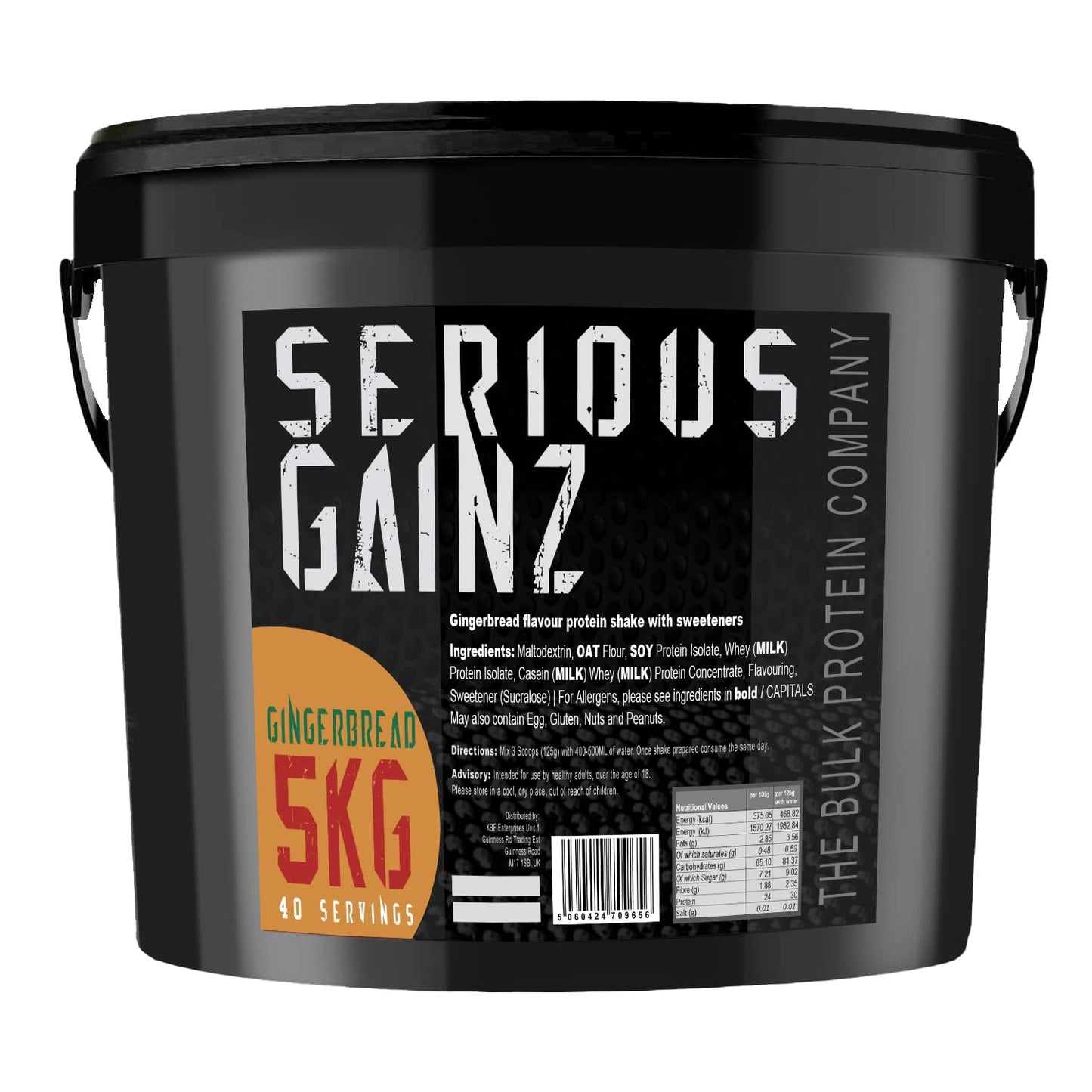 The Bulk Protein Company, SERIOUS GAINZ - Whey Protein Powder - Weight Gain, Mass Gainer - 30g Protein Powders (Chocolate, 5kg)