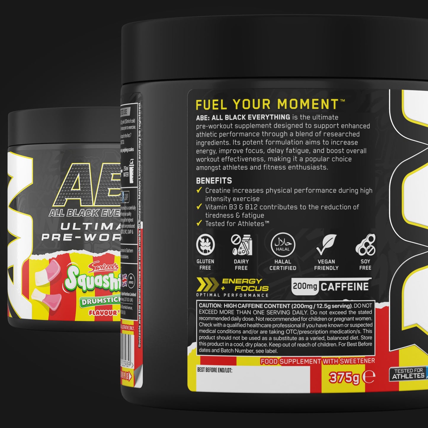 Applied Nutrition ABE Pre Workout - All Black Everything Pre Workout Powder, Energy & Physical Performance with Citrulline, Creatine, Beta Alanine (375g - 30 Servings) (Cherry Cola)