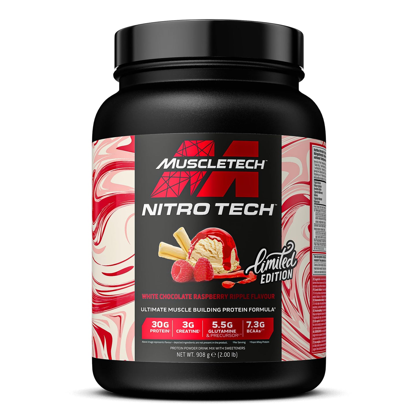 MuscleTech NitroTech Whey Protein Powder, Muscle Maintenance & Growth, Whey Isolate Protein Powder With 3g Creatine, Protein Shake For Men & Women, 6.8g BCAA, 40 Servings, 1.8g, Milk Chocolate