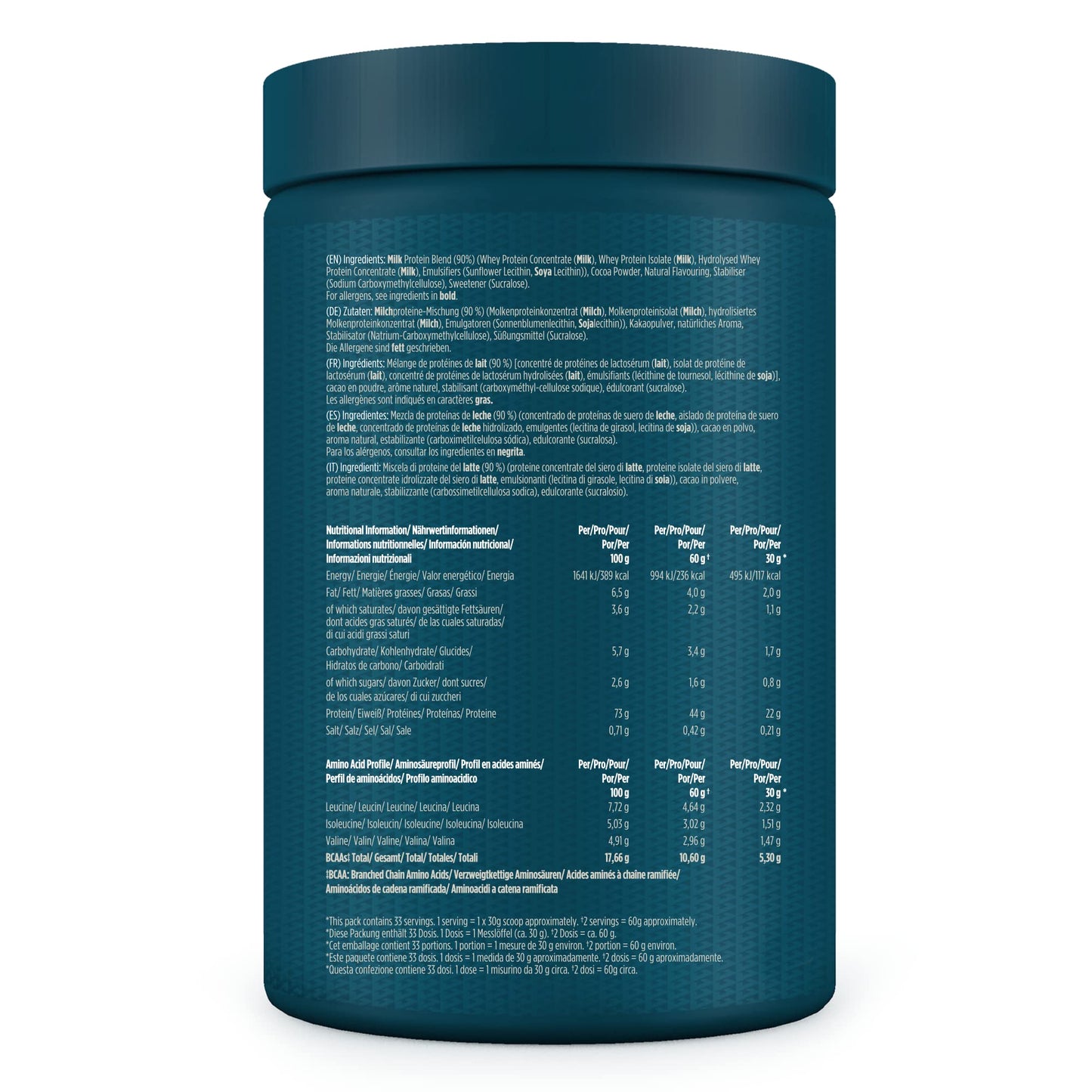 Kinetica Chocolate Whey Protein Powder | 2.27kg | 22g Protein per Serving | 75 Servings | Sourced from EU Grass-Fed Cows | Superior Mixability & Taste