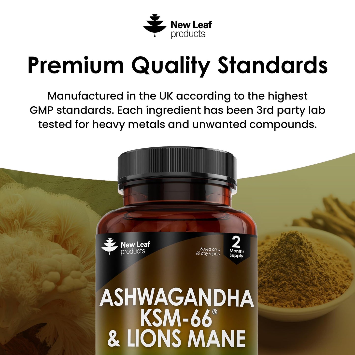 Ashwagandha KSM 66-365 (6 Months Supply) 1200mg Vegan Tablets Pure High Strength Ashwagandha Root Extract - Ashwagandha KSM Tablets Supplement (not Ashwagandha Capsules) Non-GMO & UK Made